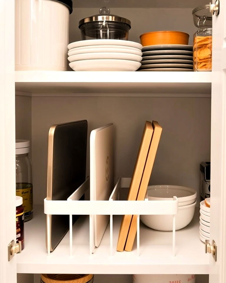 versatile tension rods for dividers - 30 Small Pantry Ideas
