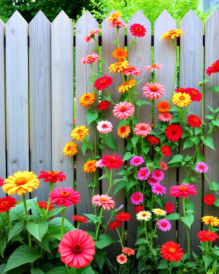 vertical framing garden fences - 25 Zinnia Garden Ideas
