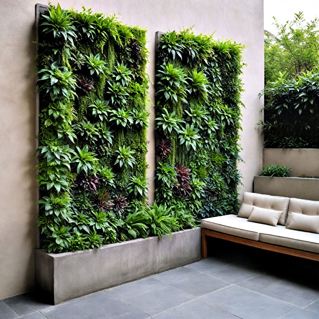vertical garden for concrete patio - 40 Concrete Patio Ideas