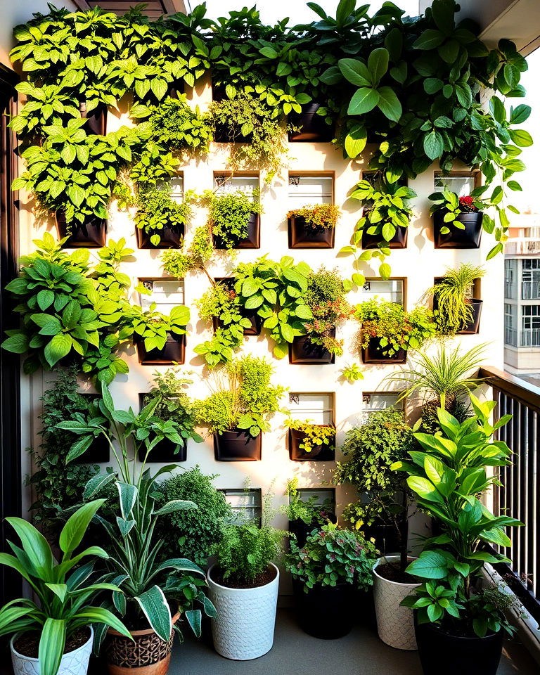 vertical garden walls as balcony divider - 20 Balcony Divider Ideas