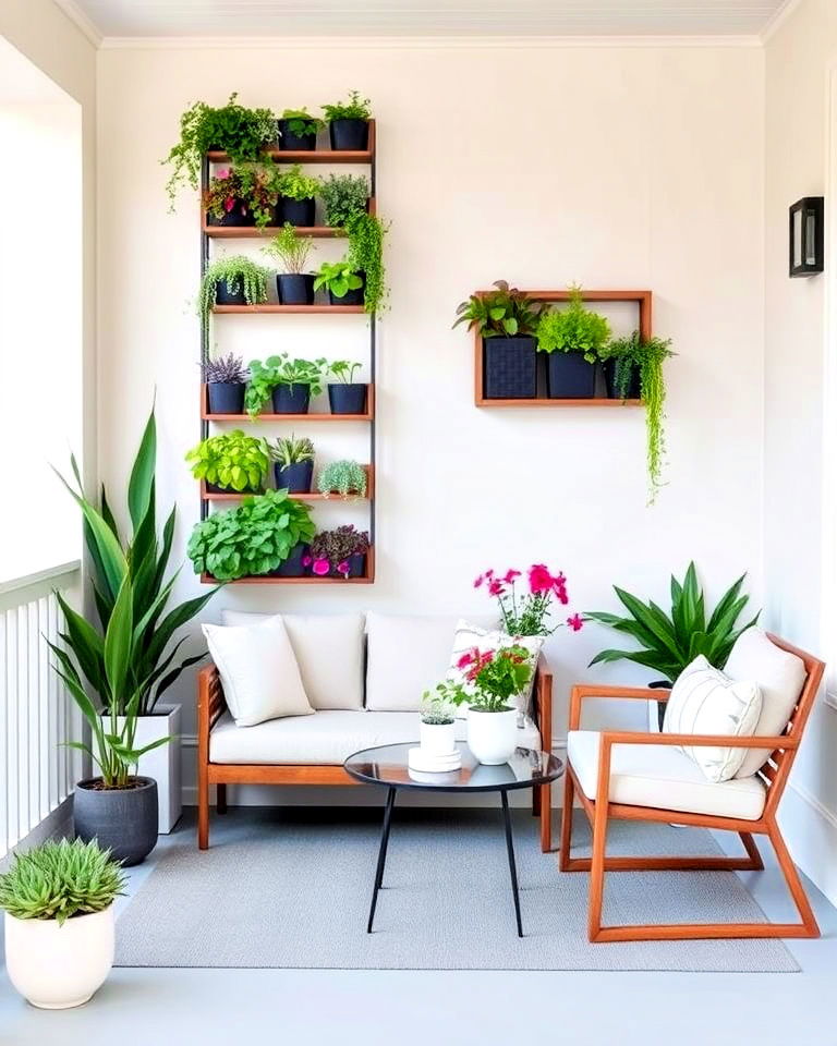 vertical garden with minimalist raised ranch porch - 25 Raised Ranch Front Porch Ideas