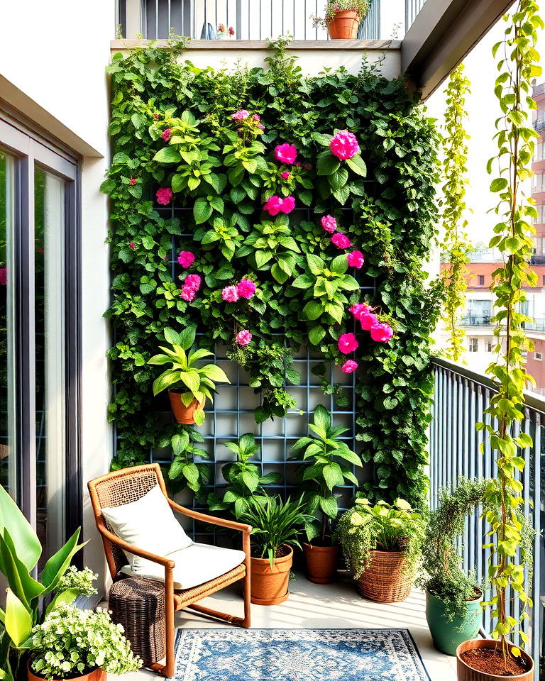 vertical green wall for loft balcony - 20 Loft Balcony Ideas