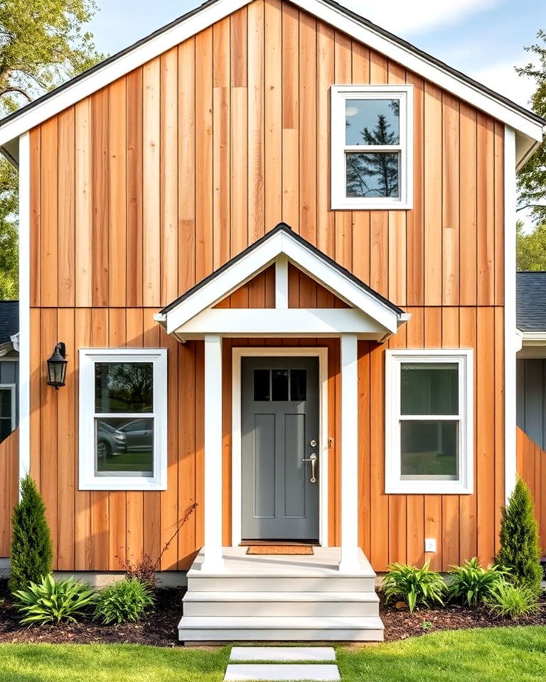 vertical wood siding for modern cottage - 25 Modern Cottage House Exterior Ideas
