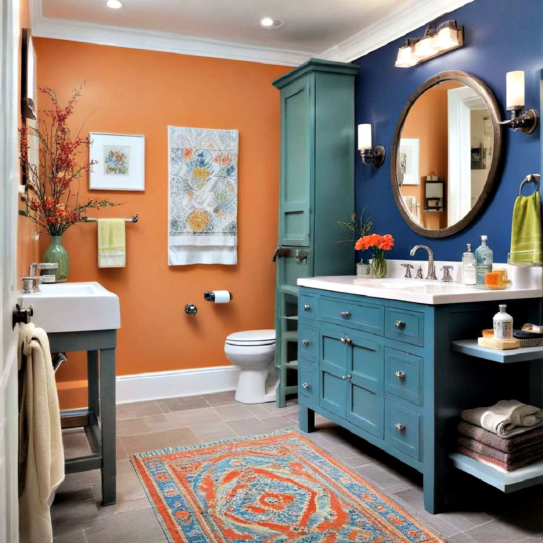 vibrant color accents - 40 Bathroom Design Ideas