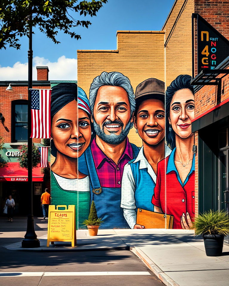 vibrant community portrait design - 20 Small Town Murals
