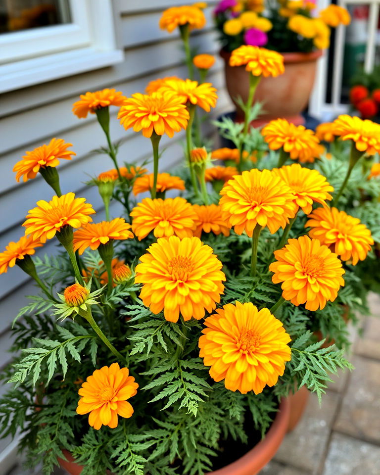 vibrant marigold palnts for patio - 30 Outdoor Plants for Patio