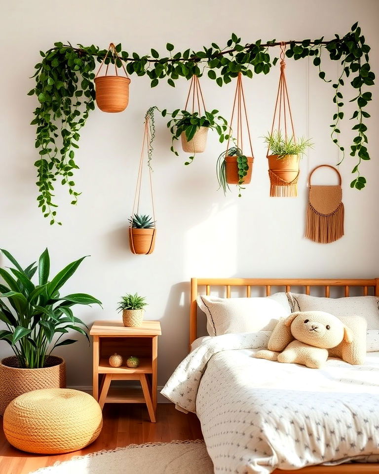 vibrant plants and greenery - 20 Boho Toddler Room Ideas