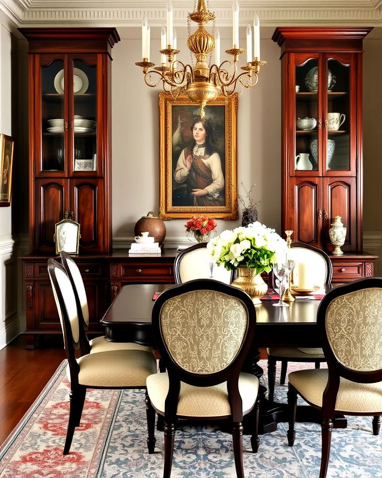 victorian dining room with mahogany sideboard - 25 Victorian Dining Room Ideas
