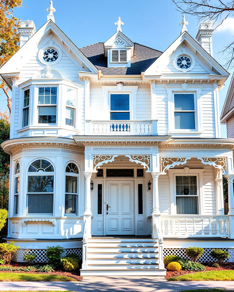 victorian home with white siding - 20 White Siding House Designs