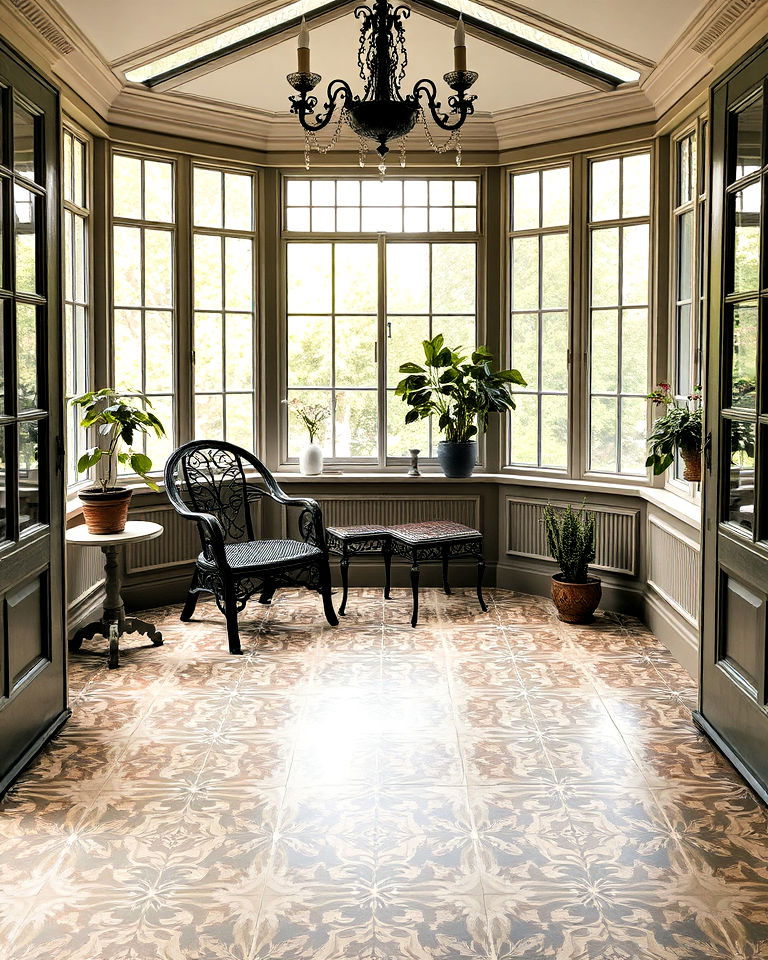 victorian style floor tiles for sunroom - 25 Victorian Sunroom Ideas