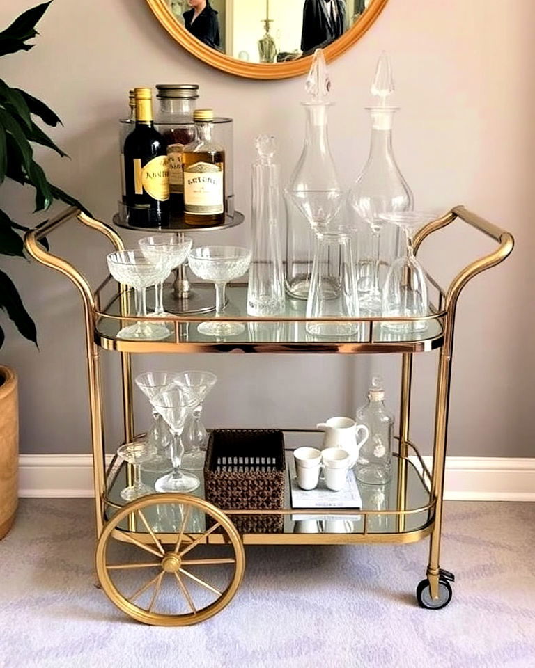 vintage bar cart for art deco interiors - 30 Art Deco Interior Design Ideas