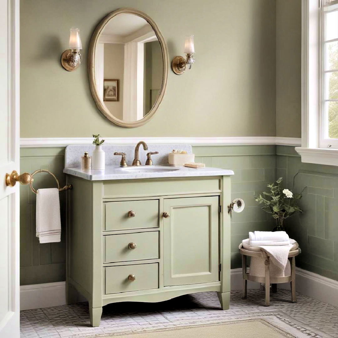 vintage bathroom charm ideas - 40 Sage Green Paint Color Ideas
