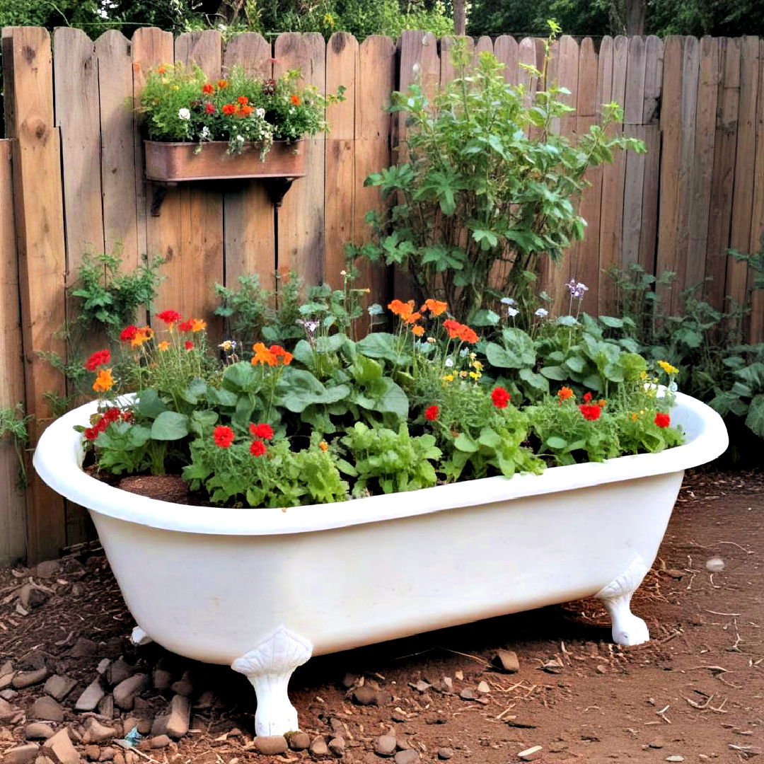 vintage bathtub raised bed - 40 Raised Garden Bed Ideas