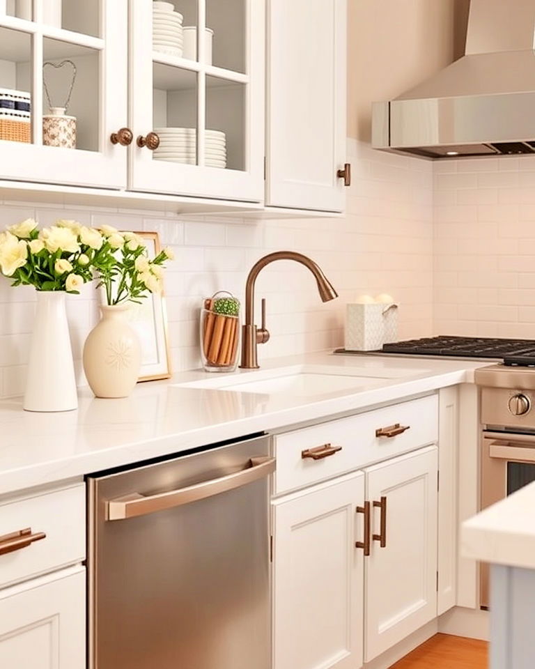 vintage beaded cup pulls - 40 Kitchen Cabinet Hardware Ideas
