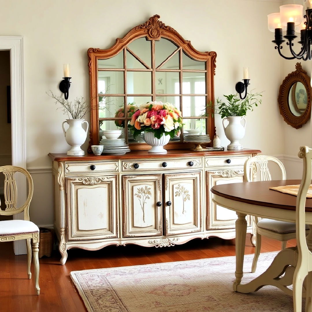 vintage buffet for french country dining room - 40 French Country Dining Room Ideas
