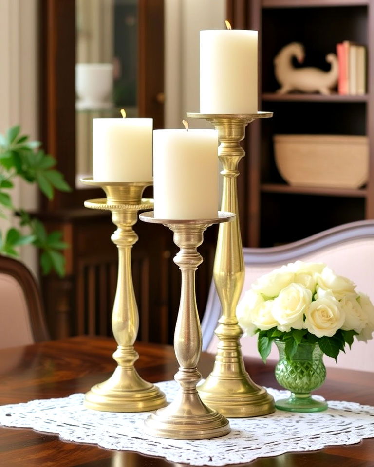 vintage candle sticks for decor - 15 Decorating With Candles