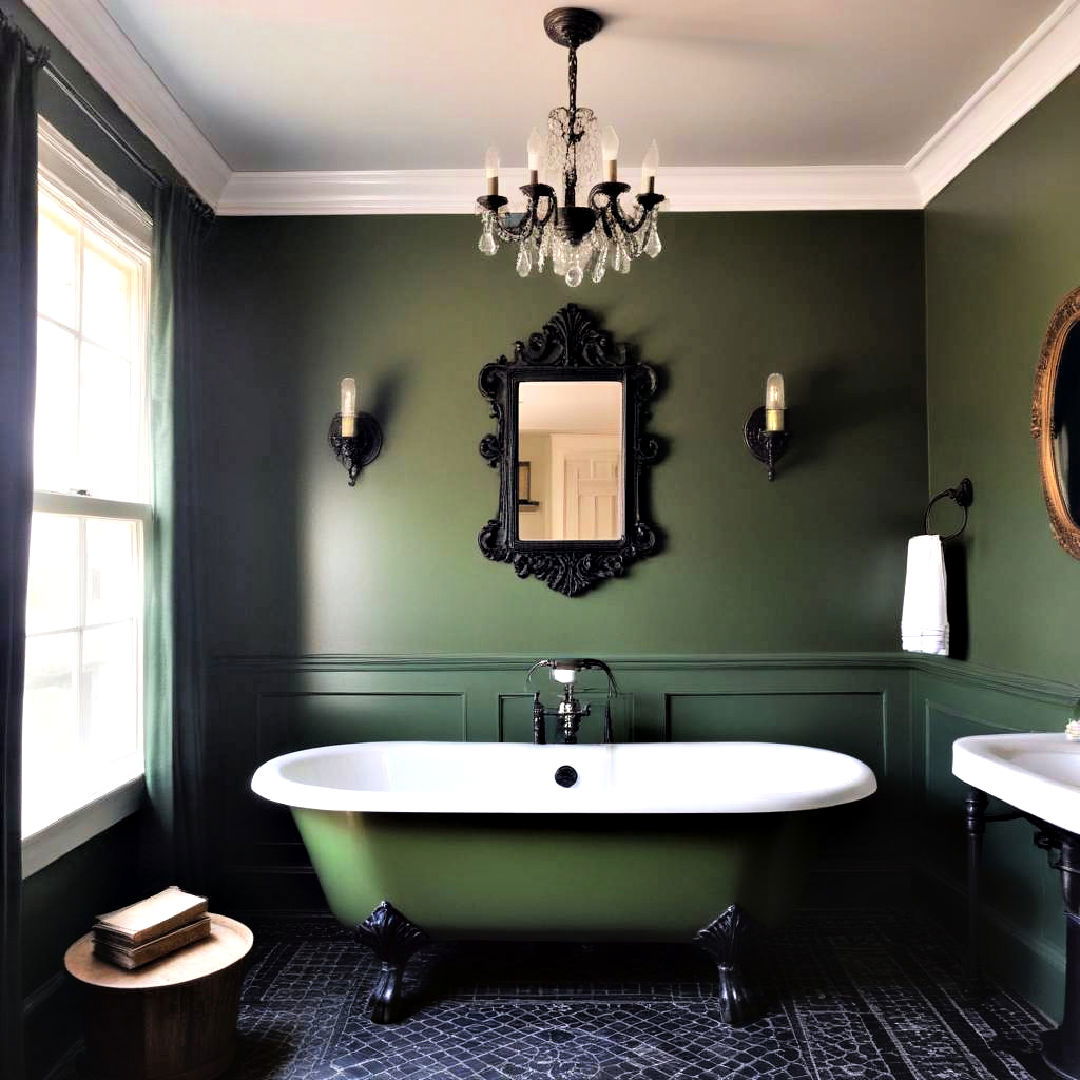 vintage charm for black and green bathroom - 15 Black and Green Bathroom Ideas