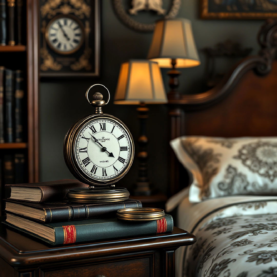 vintage clock for dark academia bedroom - 25 Dark Academia Bedroom Ideas