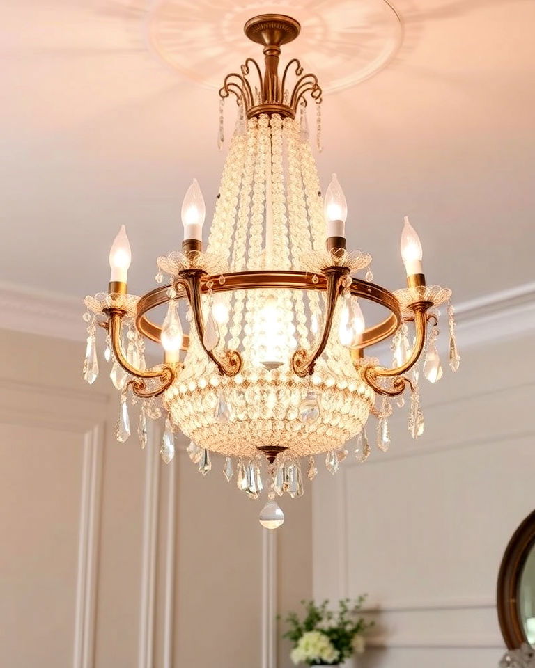 vintage crystal chandelier for parisian flair - 25 French Parisian Dining Room Ideas
