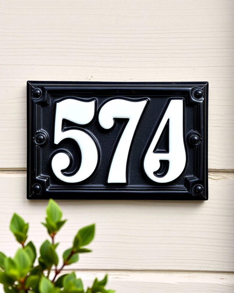 vintage enamel numbers for old fashioned look - 40 House Number Ideas