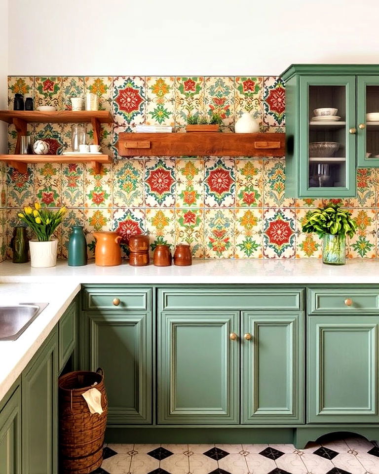 vintage hand painted ceramic tiles - 20 Rustic Italian Decor Ideas