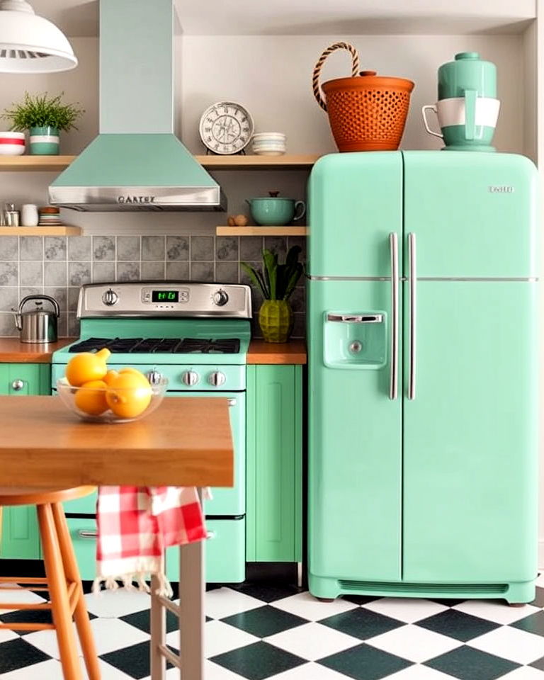 vintage inspired appliances - 40 Mid-century Modern Kitchen Ideas