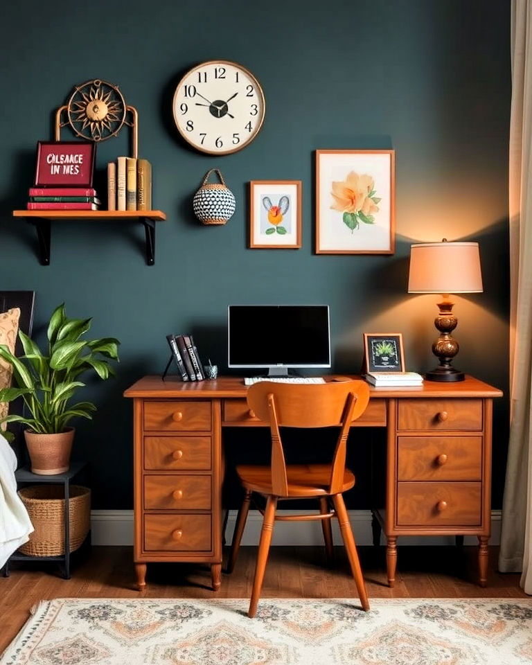 vintage inspired bedroom office - 40 Bedroom Office Ideas