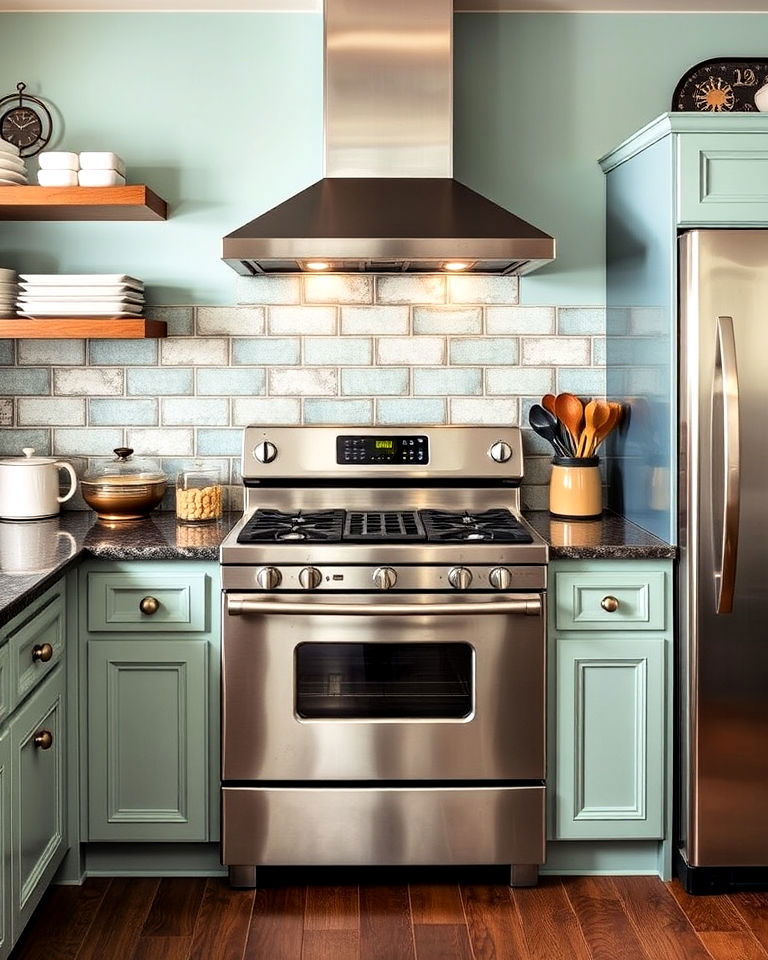vintage inspired kitchen with stainless steel appliances - 25 Kitchen With Stainless Steel Appliances