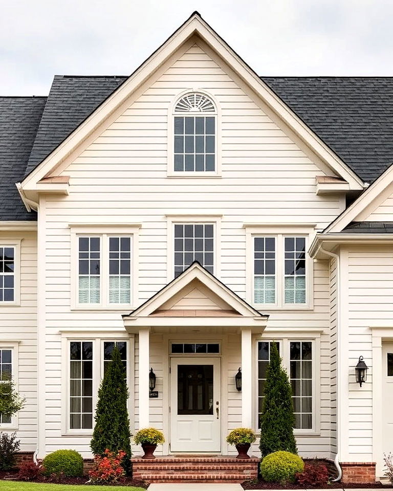 vintage inspired look ivory siding - 25 House Siding Colors