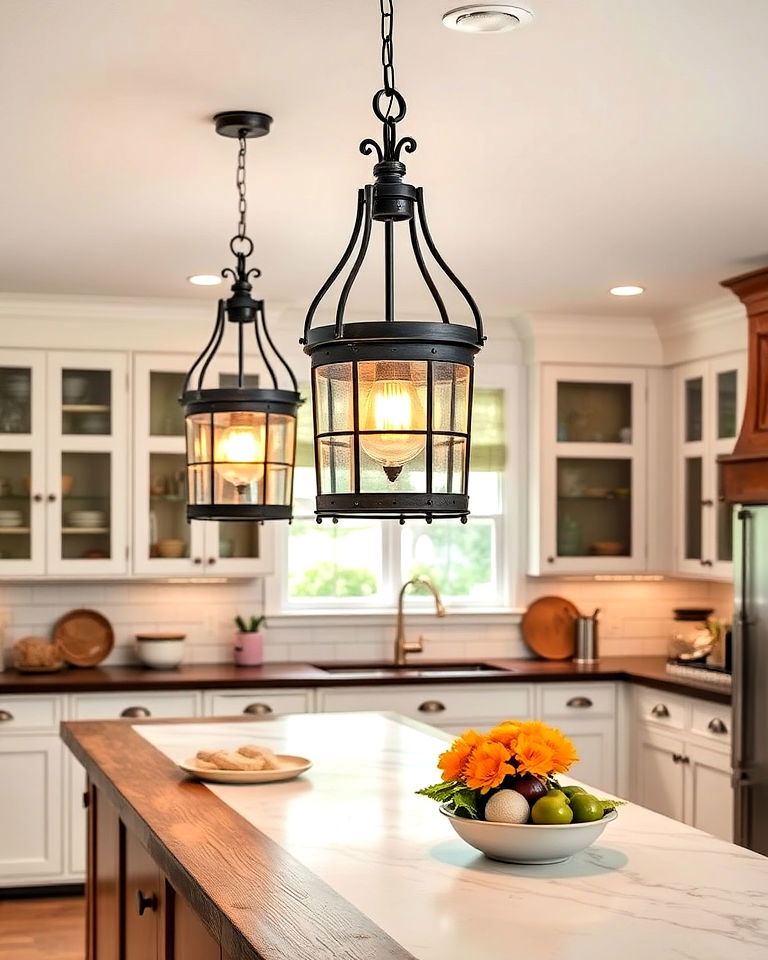 vintage lantern pendants for classic kitchens - 20 Kitchen Island Lighting Ideas