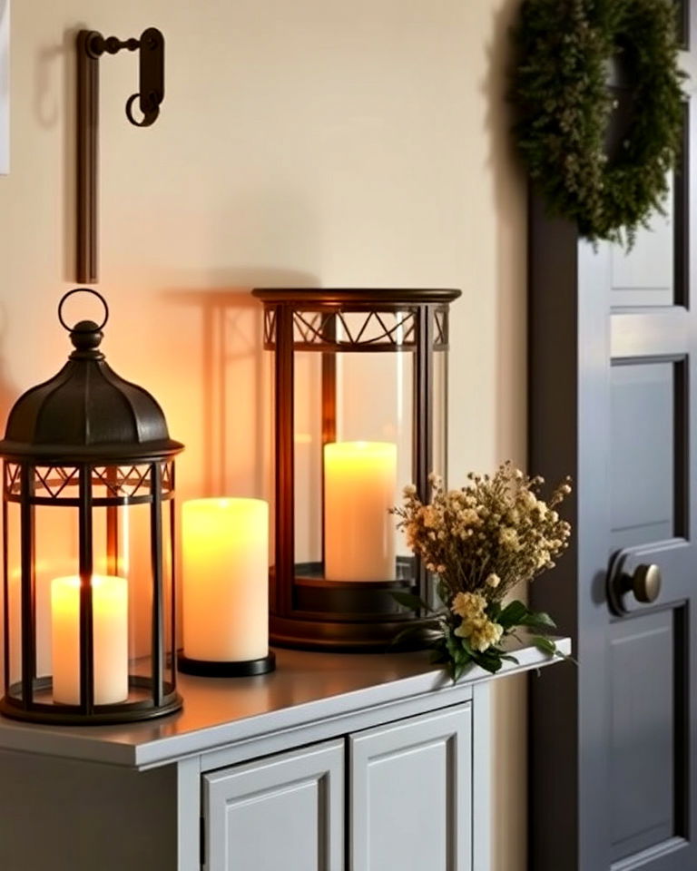 vintage lanterns for foyer decor - 50 Foyer Decor Ideas