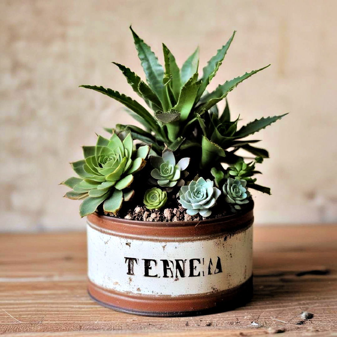 vintage tin for small plants - 40 Terrarium Ideas