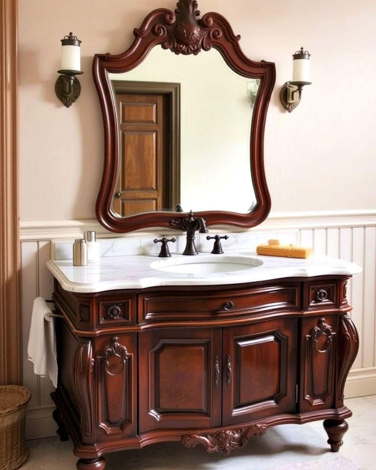 vintage vanity sink to add history - 20 Traditional Bathroom Ideas