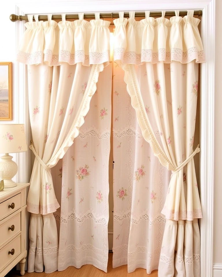 vintage vibe shabby chic curtains - 30 Closet Curtain Ideas