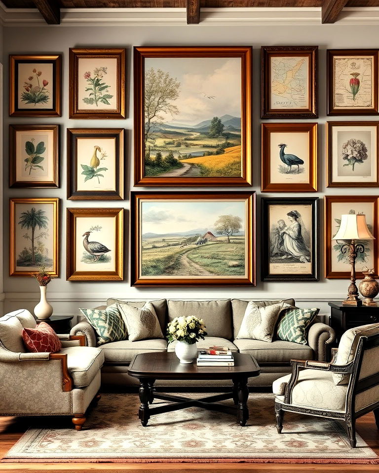 vintage wall art for french country decor - 30 French Country Decor Ideas
