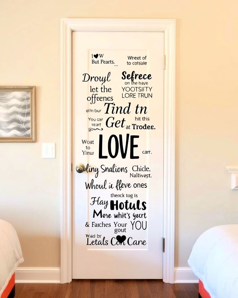vinyl decals for bedroom door - 25 Bedroom Door Decorating Ideas