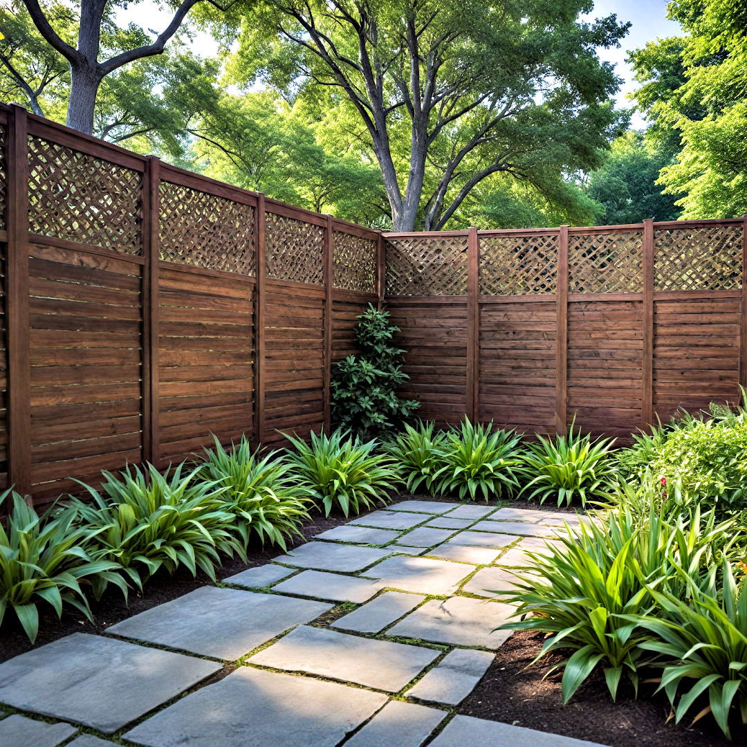 vinyl privacy screen idea - 40 Hardscaping Ideas
