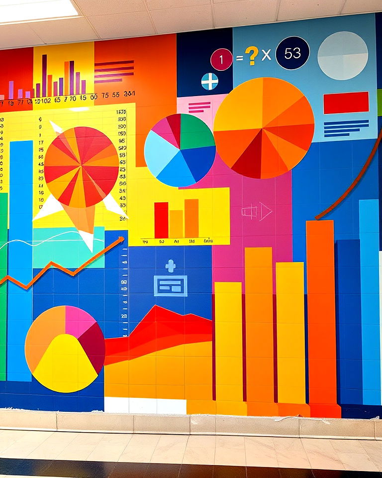 visualizing data and graph murals - 20 Math Mural Ideas