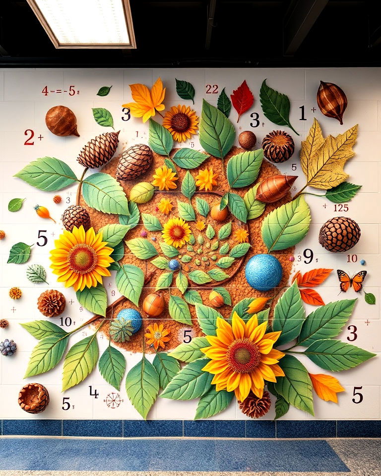 visualizing the fibonacci sequence mural - 20 Math Mural Ideas