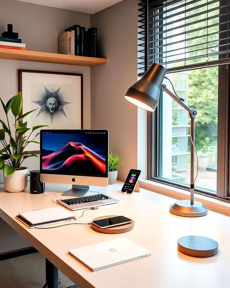 voice controlled smart office gadgets - 40 Modern Home Office Ideas