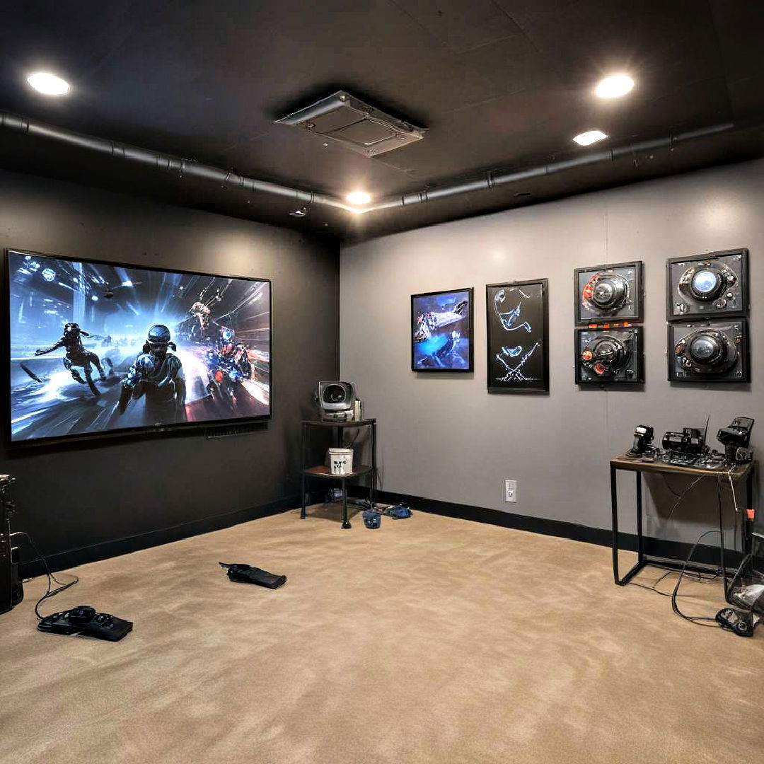 vr experience room for basement - 25 Basement Game Room Ideas