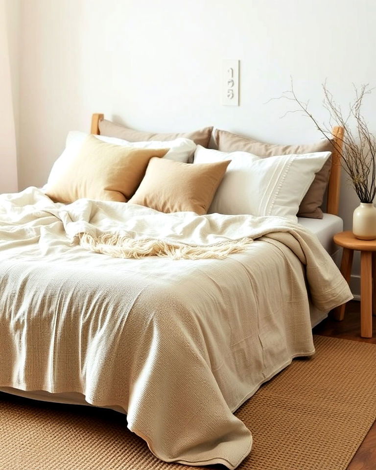 wabi sabi aesthetic organic textiles - 20 Wabi Sabi Bedroom Ideas