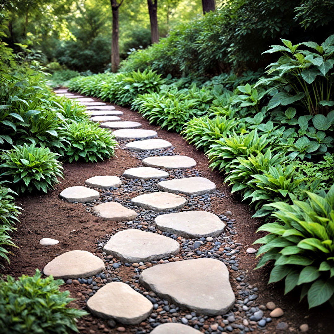 walking path with stepping stones - 40 Front Yard Landscaping Ideas