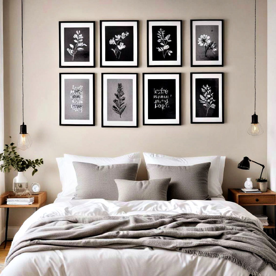 wall art and decor to add personality - 40 Small Bedroom Ideas