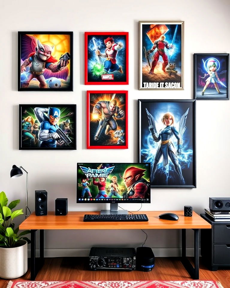 wall art and posters for gamer girl room - 20 Gamer Girl Room Ideas