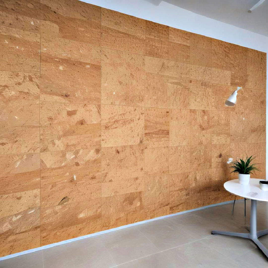 wall covering with eco friendly cork tiles - 30 Wall Covering Ideas