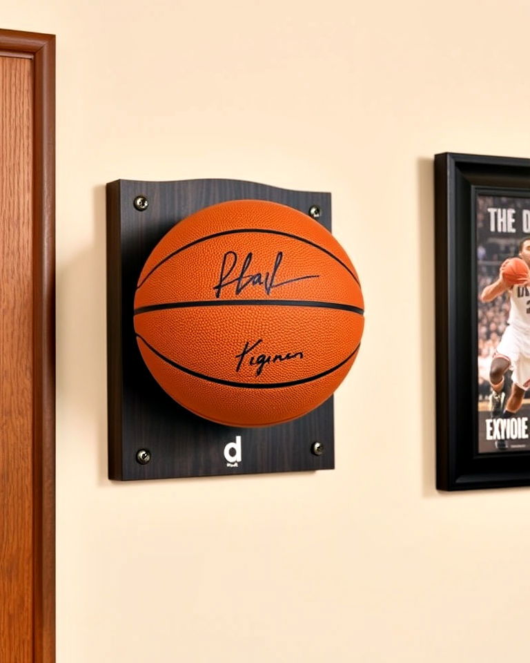 wall mounted basketball display ideas - 25 Basketball Room Decor Ideas