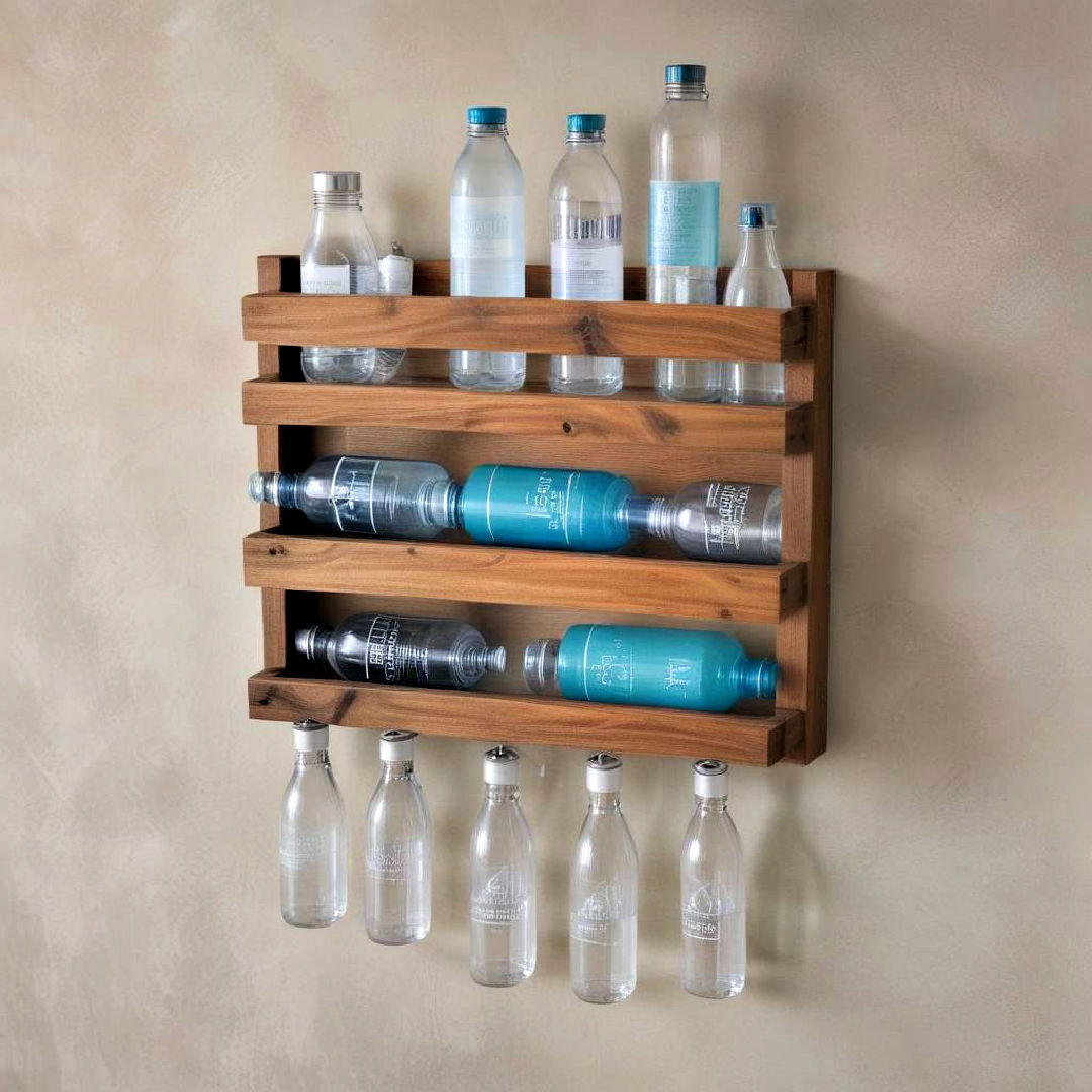 wall mounted bottle rack - 15 Water Bottle Storage Ideas