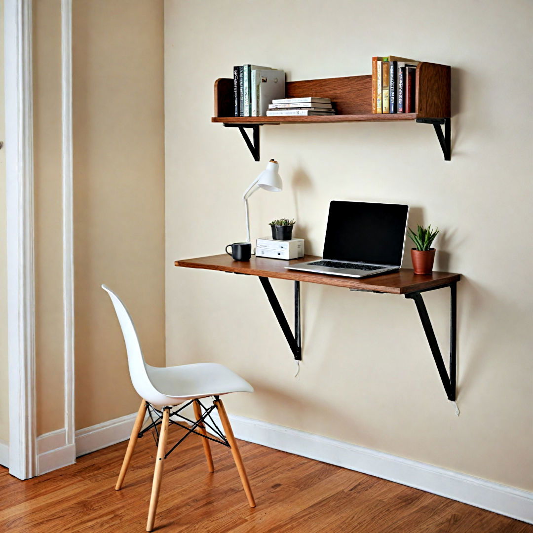 wall mounted desk for small apartment - 30 Small Apartment Storage Ideas
