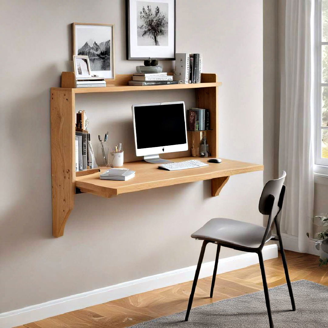 wall mounted desk for tight space - 40 Small Living Room Ideas